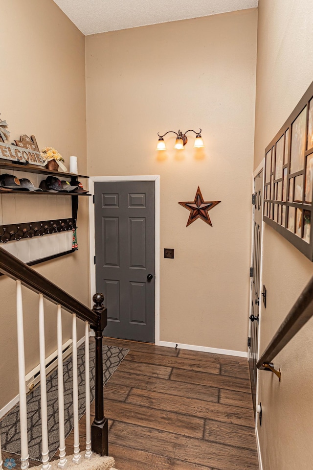 entrance foyer featuring dark wood-type flooring