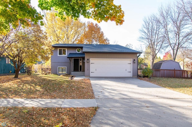 view of front facade with a garage