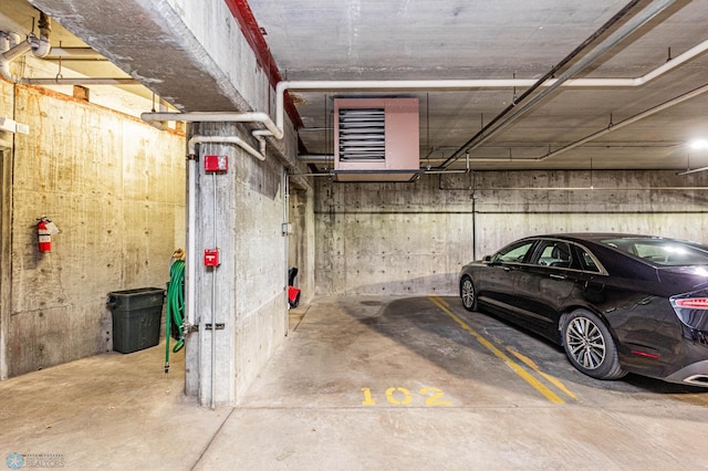 view of garage