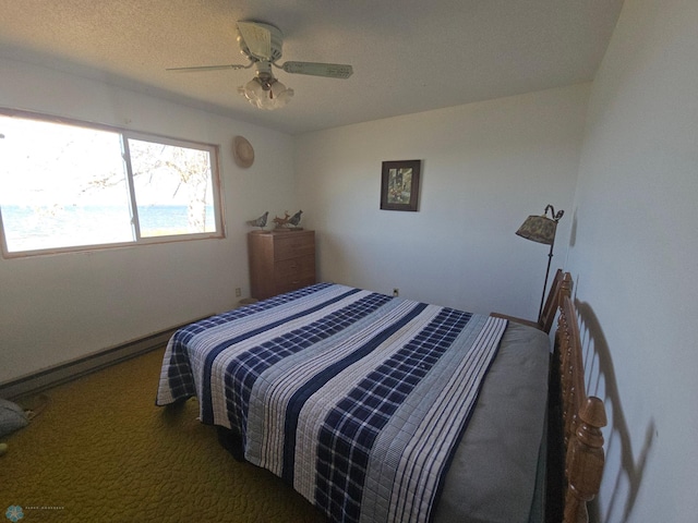 bedroom with carpet floors and ceiling fan