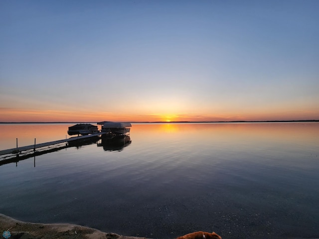 water view with a boat dock