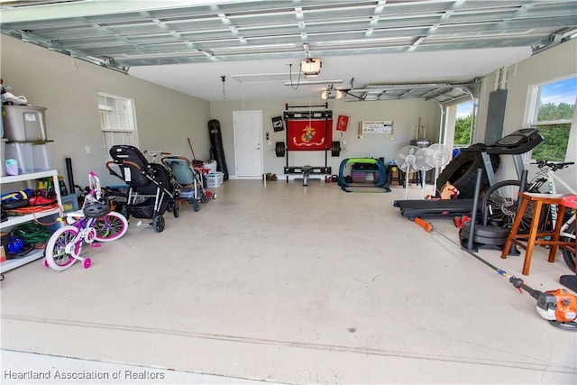 garage featuring a garage door opener