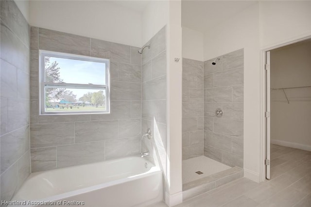 bathroom with plus walk in shower