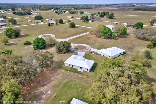 drone / aerial view with a rural view