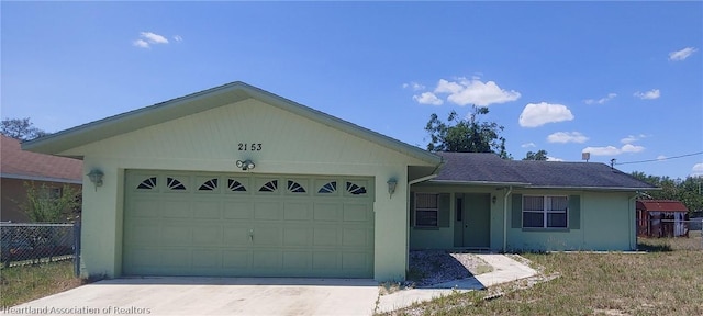 ranch-style house with a garage