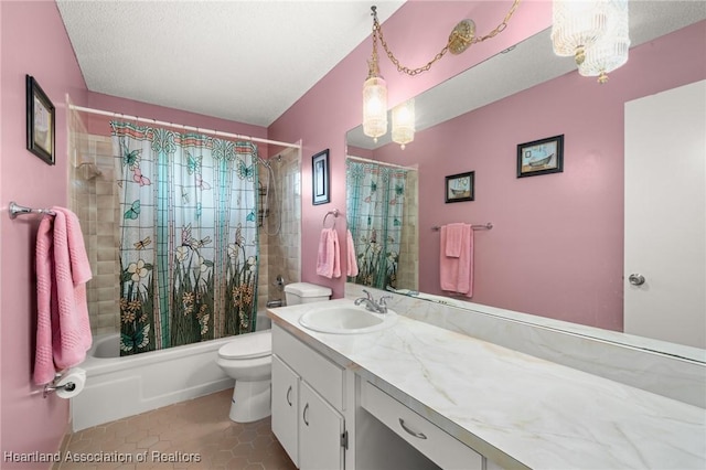 1536 Meadowbrook St, Lake Placid, FL 33852 - full bathroom featuring toilet, shower / bath combo with shower curtain, vanity, and tile patterned flooring