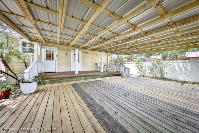 2220 Lakeview Dr, Sebring, FL 33870 - wooden deck with fence