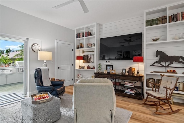 living room featuring light hardwood / wood-style floors