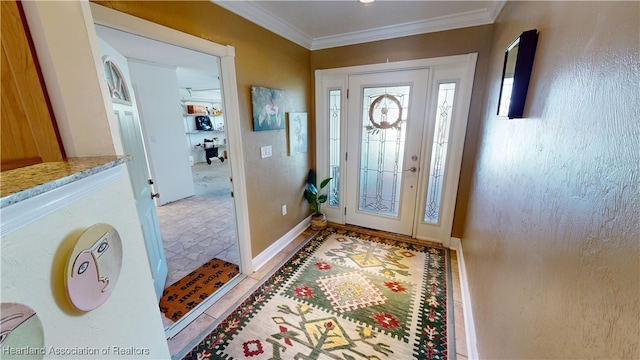 entrance foyer with ornamental molding