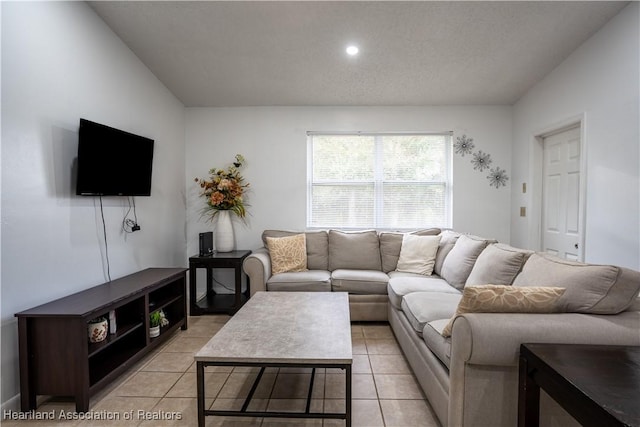 view of tiled living room