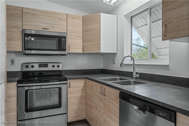 kitchen with appliances with stainless steel finishes and sink