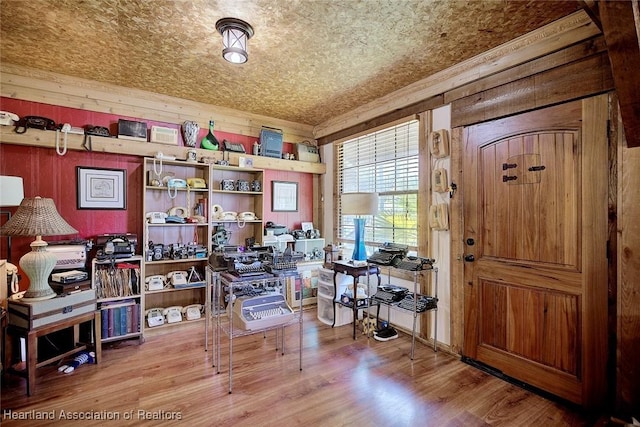1320 Lakeview Dr, Sebring, FL 33870 - office featuring wooden walls and wood finished floors
