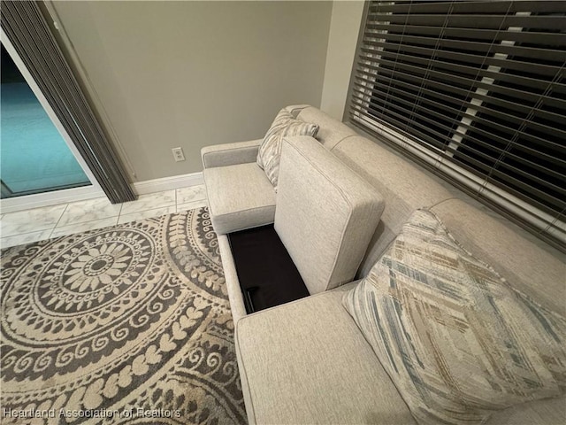 interior space with light tile patterned floors