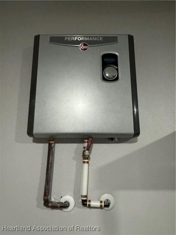 interior details with water heater