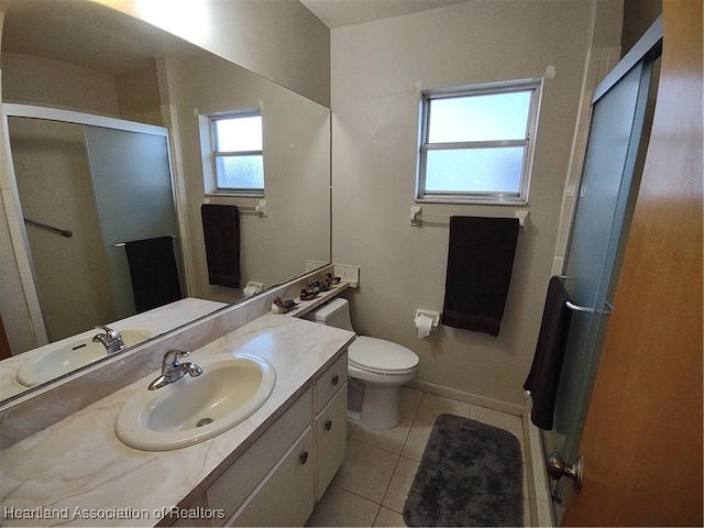 160 Parkview Cir, Lake Placid, FL 33852 - full bathroom with tile patterned flooring, vanity, toilet, baseboards, and a stall shower
