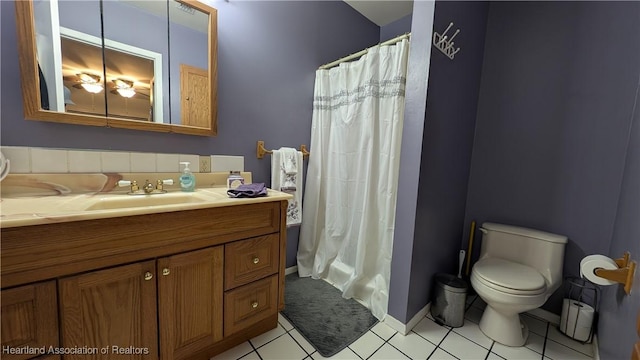4232 Trails End Rd, Lorida, FL 33857 - bathroom with vanity, tile patterned flooring, and a shower with shower curtain