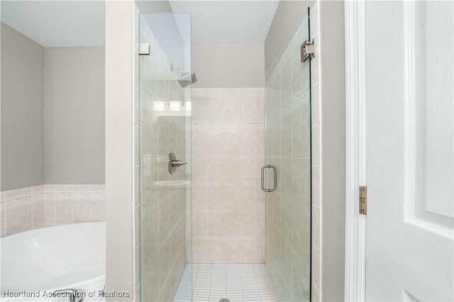 bathroom with plus walk in shower