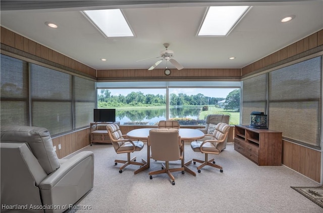 3195 E Pebble Dr, Avon Park, FL 33825 - sunroom with wood walls, carpet, and recessed lighting