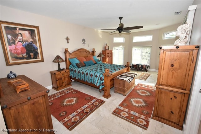 bedroom with ceiling fan