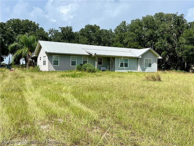 view of single story home