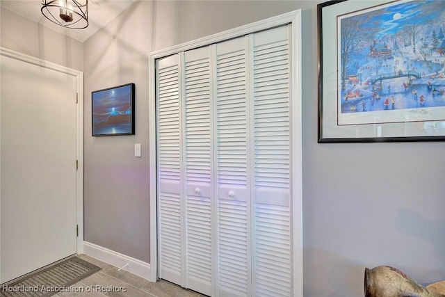 interior space featuring a textured ceiling