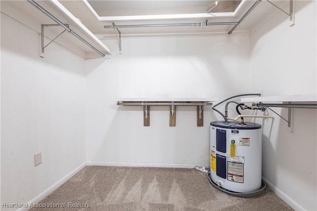 1090 Knollwood Cir, Wauchula, FL 33873 - walk in closet featuring electric water heater and carpet flooring