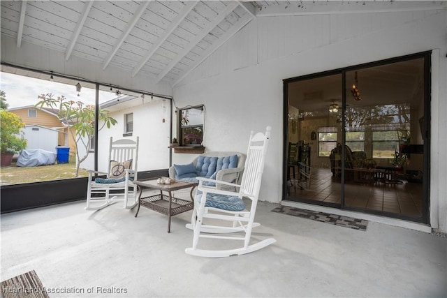view of patio with an outdoor living space
