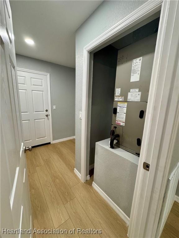 hall featuring light hardwood / wood-style floors