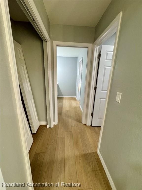 hall featuring light hardwood / wood-style floors