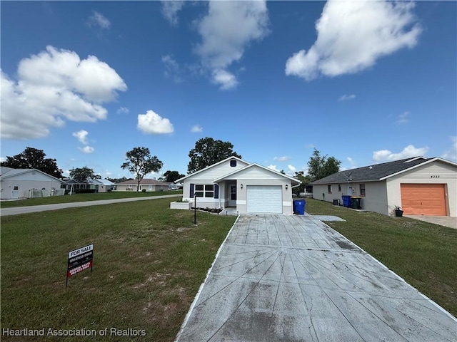 4329 Elson Ave, Sebring, FL 33875 - ranch-style house featuring a front yard, a garage, and concrete driveway