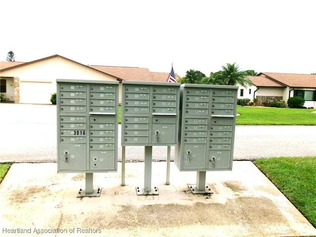 surrounding community with mail boxes