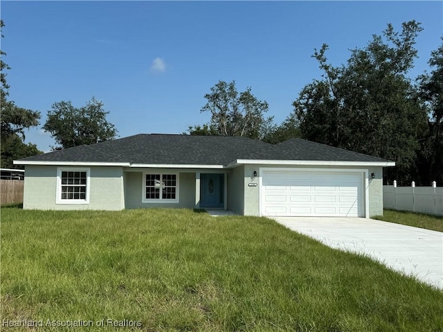 2706 Karen Blvd, Sebring, FL 33870 - ranch-style home featuring a front lawn and a garage
