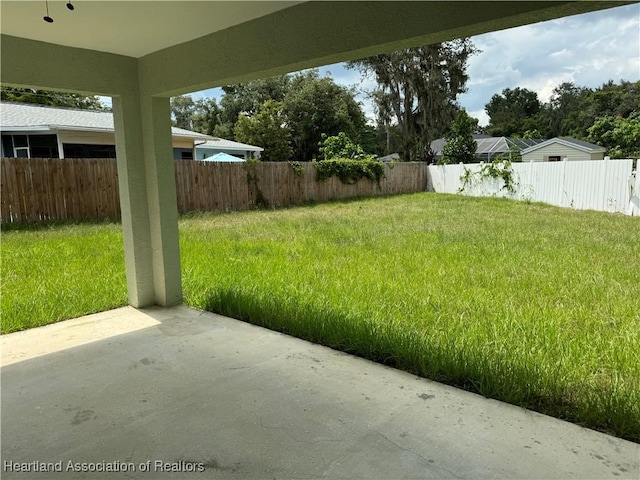 view of yard with a patio