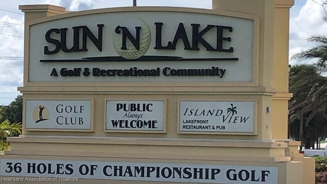 view of community sign