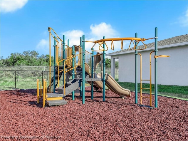 community play area with fence