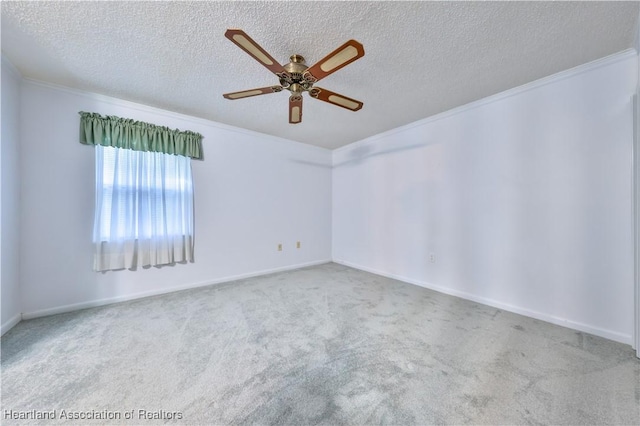 232 Dove Ave, Sebring, FL 33870 - unfurnished room featuring carpet floors, crown molding, ceiling fan, a textured ceiling, and baseboards