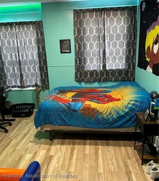 bedroom featuring light hardwood / wood-style floors