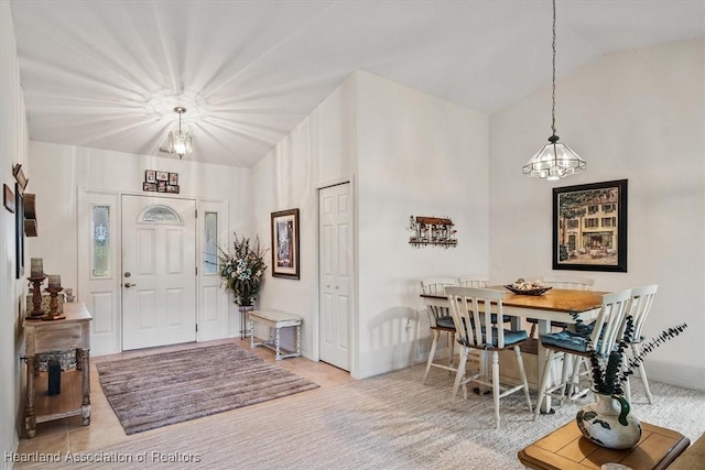 entryway with lofted ceiling