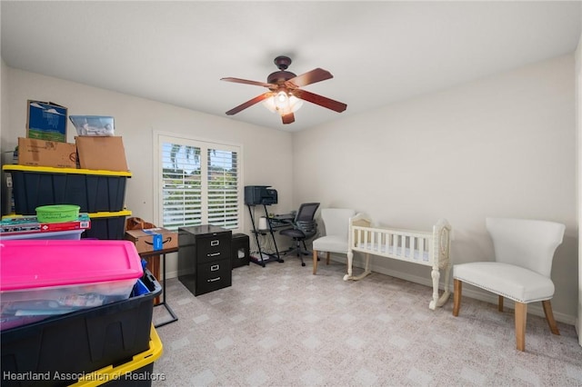 4023 Santa Barbara Dr, Sebring, FL 33875 - bedroom featuring baseboards and a ceiling fan
