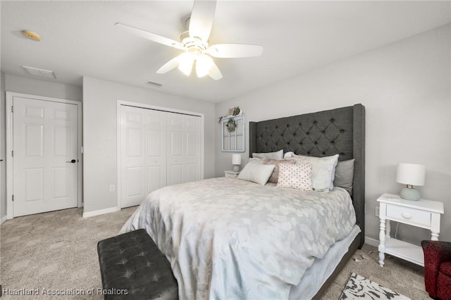 4023 Santa Barbara Dr, Sebring, FL 33875 - carpeted bedroom with a closet, baseboards, and a ceiling fan