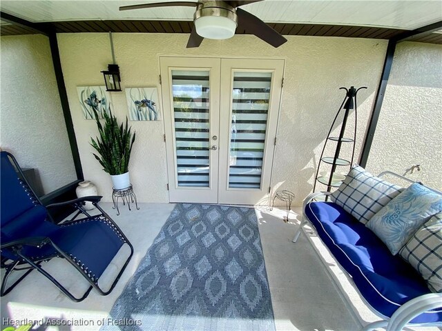 view of patio / terrace with ceiling fan