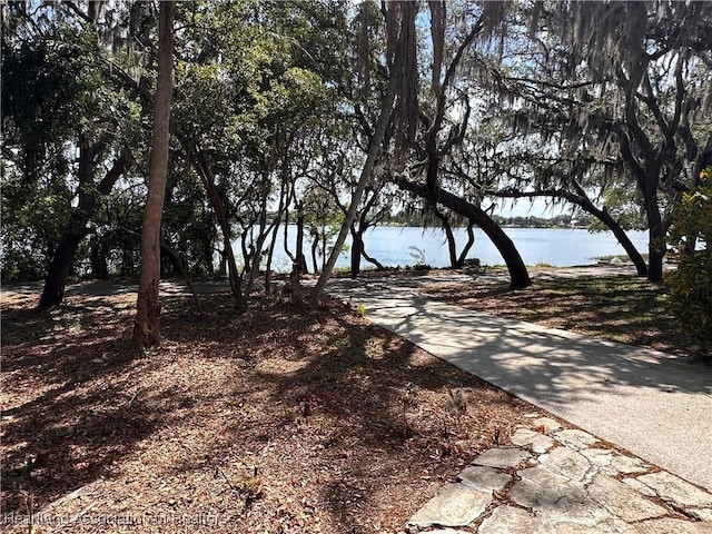 view of road featuring a water view