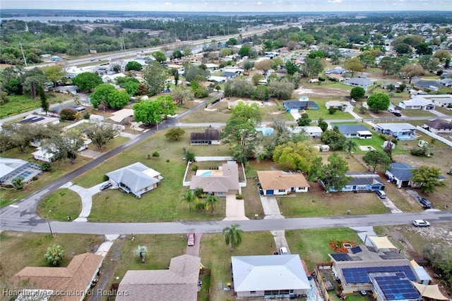 aerial view with a residential view
