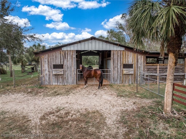 view of horse barn