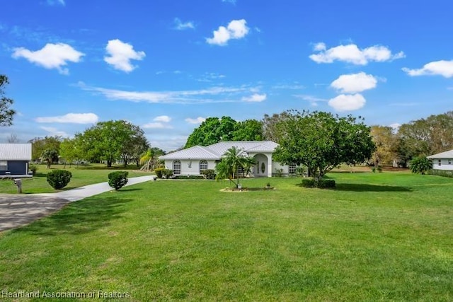 exterior space with a front yard