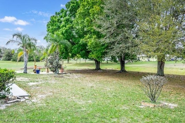 view of property's community featuring a yard