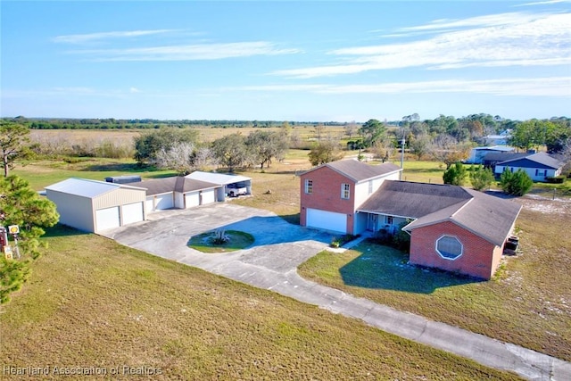 bird's eye view featuring a rural view