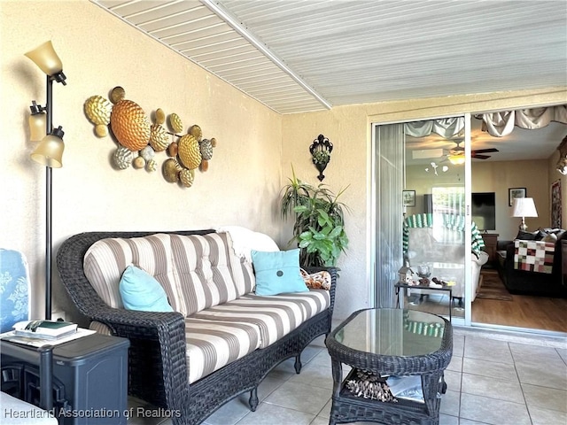 interior space featuring an outdoor hangout area