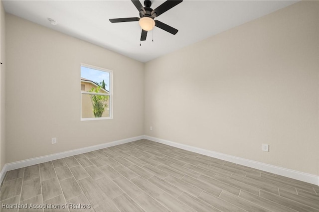 4825 Whiting Dr, Sebring, FL 33870 - spare room featuring baseboards, light wood-style flooring, and ceiling fan