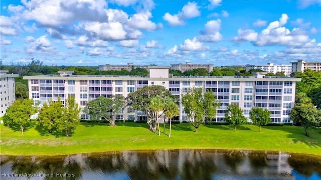 view of property with a water view